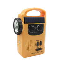 Hand Crank Solar Dynamo Radio Multifunctional AM/FM Radios with LED Light Outdoor Emergency Alarm Sound Cell Phone Charging