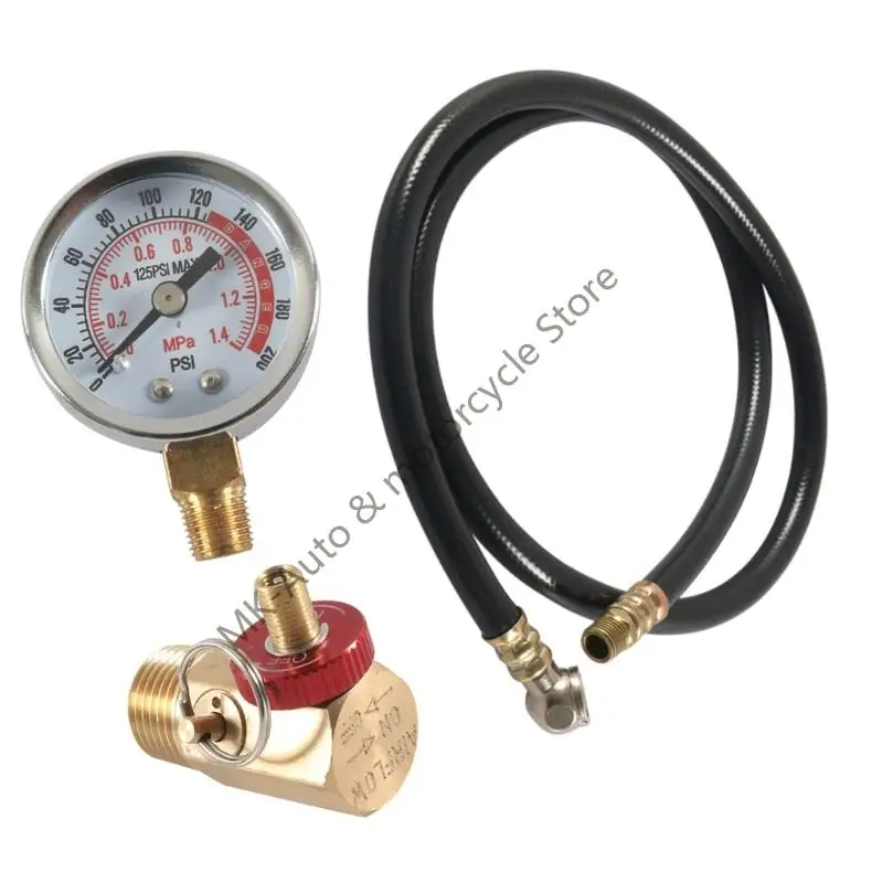 

F62F Набор инструментов для ремонта промышленного бензобака 0-200PSI Манометр Аксессуары для шлангов из ПВХ