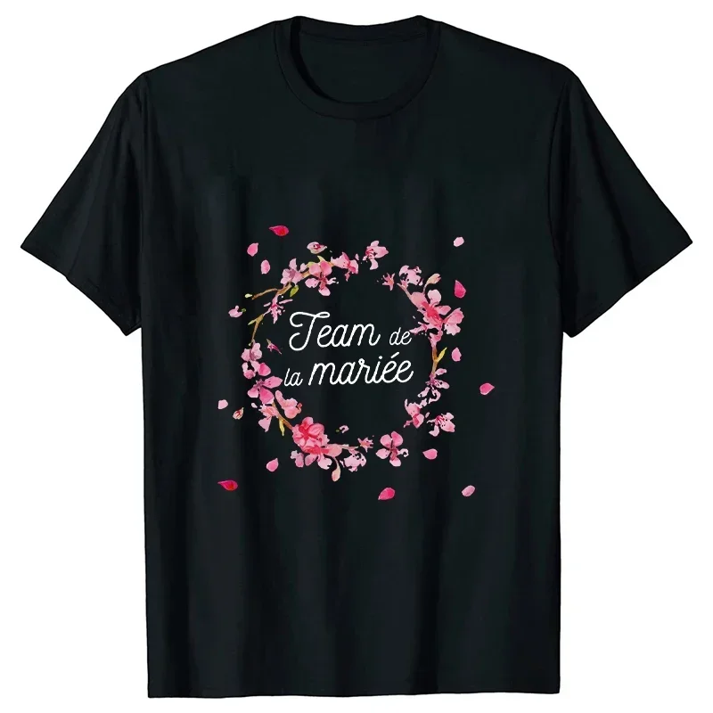 Evjf-Camiseta del futuro de la novia para mujer, camisa con estampado de flor de cerezo para despedida de soltera, ropa de fiesta，addio al nubilato sposa，bride squad