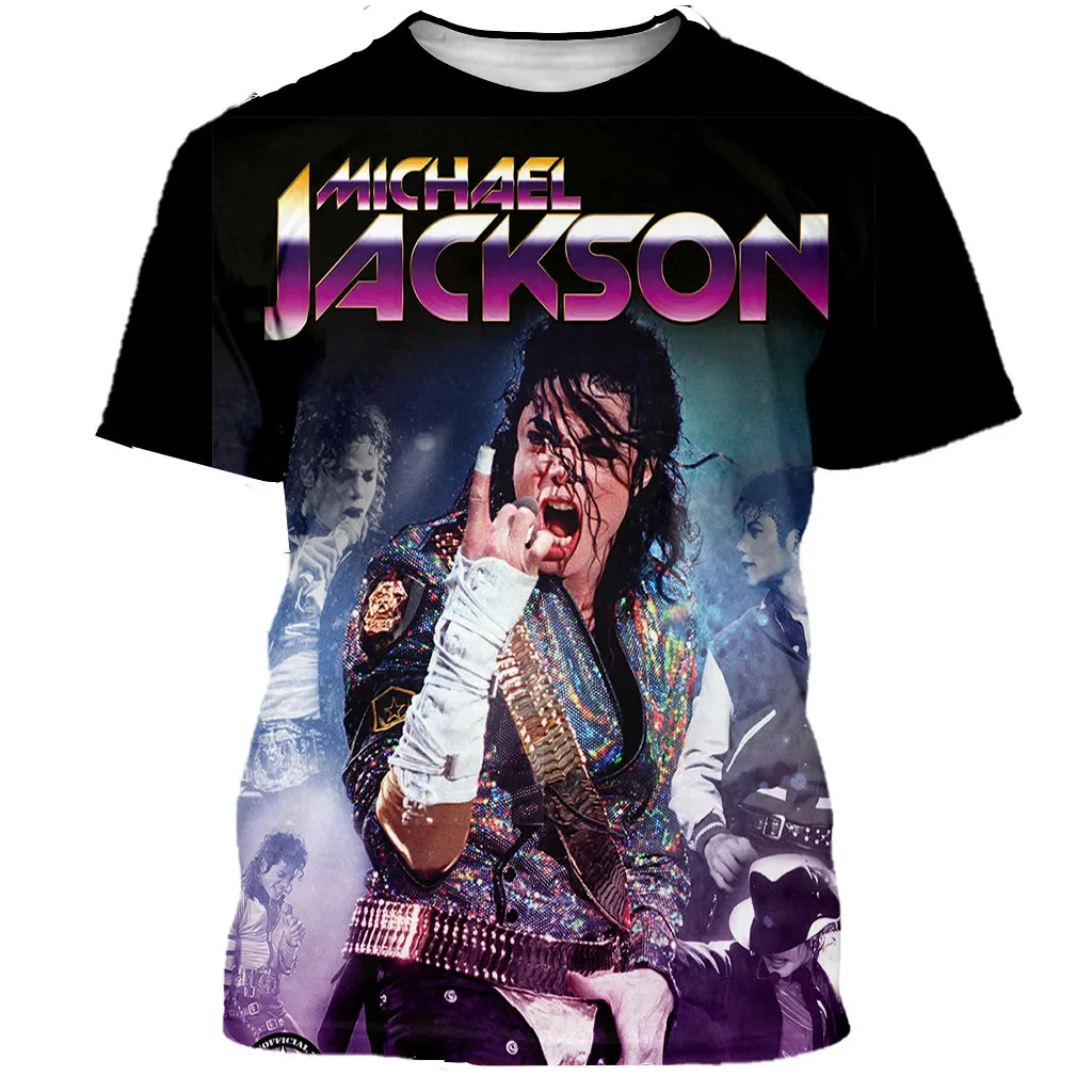 Michael Jackson 3D printed T-shirt for men and women, oversized short sleeved shirt, casual, fashionable, children\'s clothing