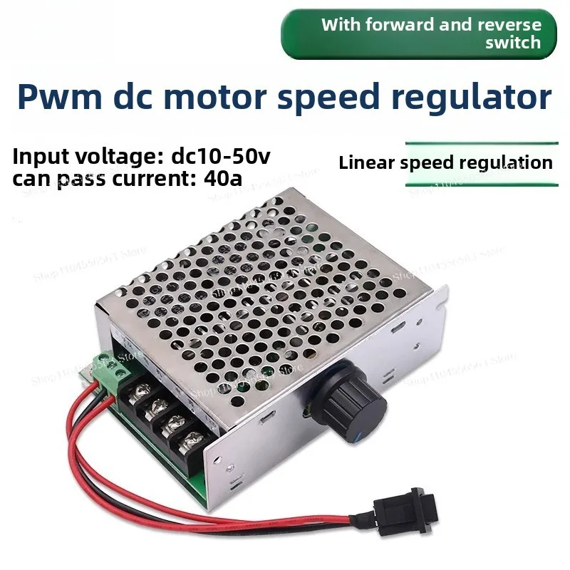 Регулятор скорости двигателя постоянного тока с ШИМ, 12 В-48 В, 40 А, высокая мощность с переключателем вперед и назад и ручкой - регулируемое управление оборотами для DIY
