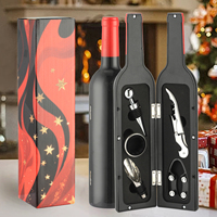 Wine Accessories Valentine Gift Set, 5 Pcs Deluxe Wine Corkscrew Opener Sets Bottle Shape, Great Valentine's Gifts