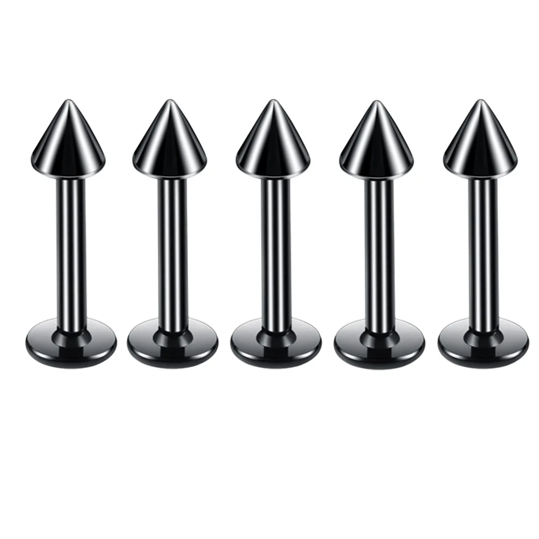 10PC Titanium Spike Ball Labret Stud Nose Lip Helix Bar Stud Taper Tongue Piercing Ear Tragus Cartilage Earring Body Jewelry 16G