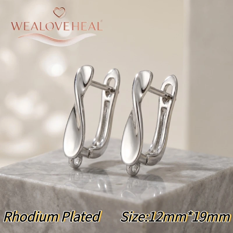 schmuckherstellung zubehör，6 verschiedene Leverback-Ohrringverschlüsse, 18K Gold/Rhodium plattiertes Messing, mit Zirkonia besetzt, Infinity-Ohrringhaken für DIY-Schmuckherstellung – Detail 22