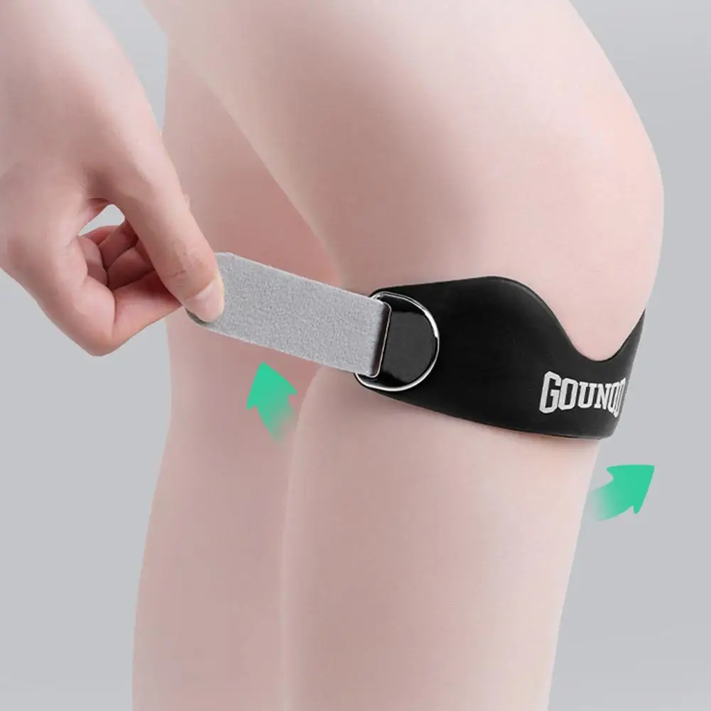 Verstellbares Rutschfestes Patella-Band Stabilisator Kniebandage Silikon Kniescheibensehnen-Stützband mit 3D-Airbag für Sport – Detail 9