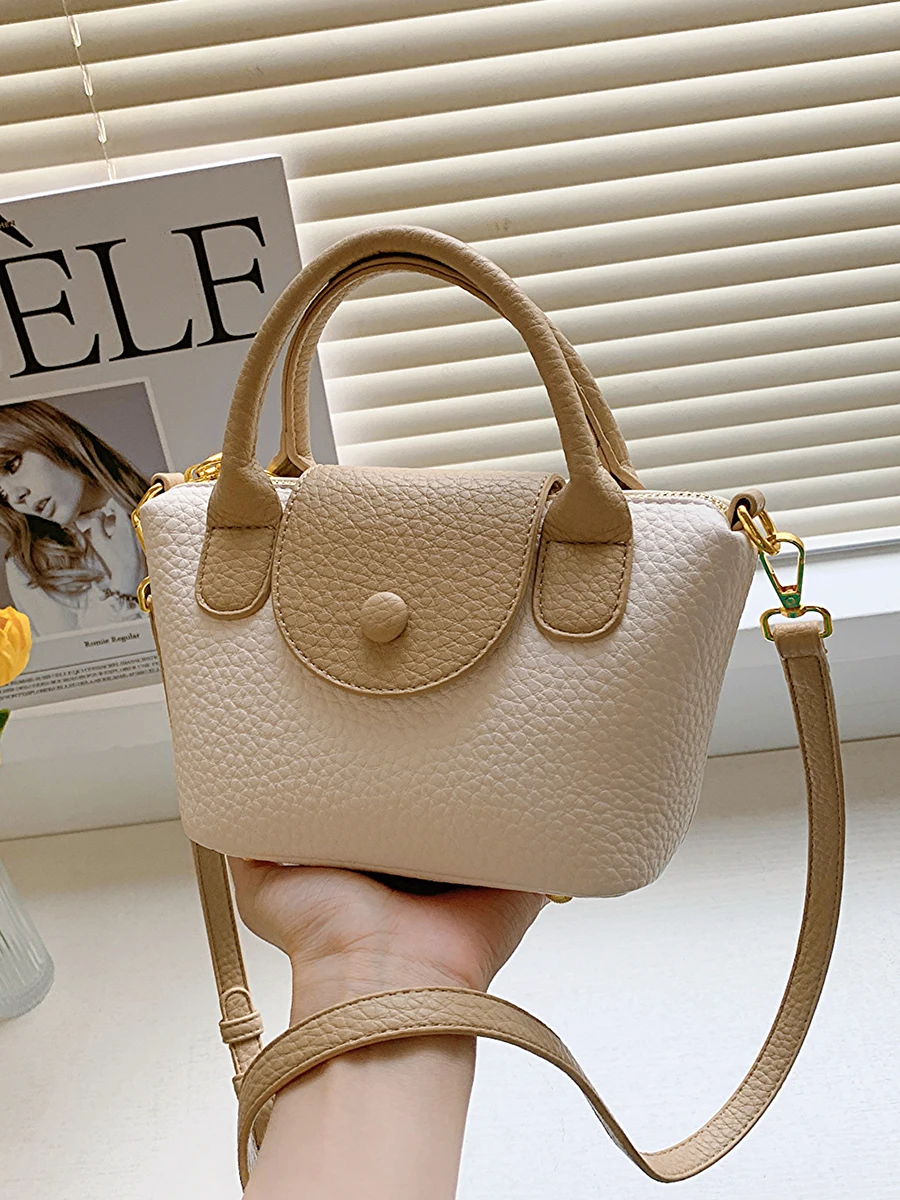 

Faionable Color Blo Buet Bag Women's Casual Versatile Handbag Contrast oulder Bag Soft PU Leather Zipper Closure