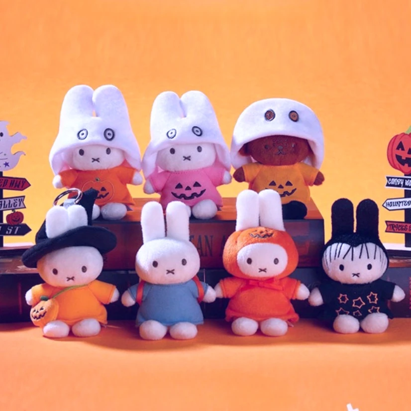 

Оригинальная плюшевая слепая коробка Miffy, игрушка серии Хэллоуина, подвески в виде мягких животных, кукла-кролик, брелок, детские подарки на день рождения