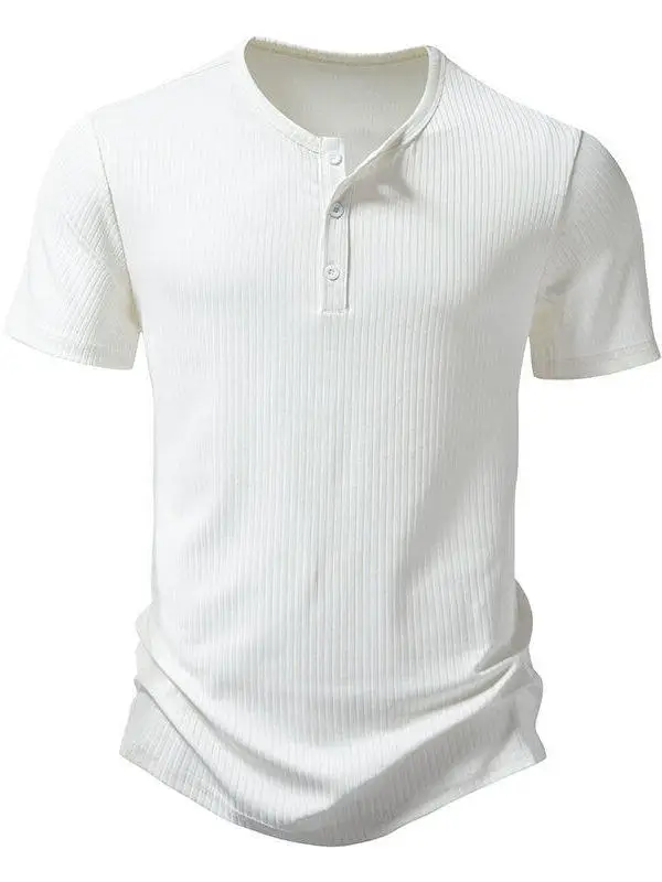 

Loosefit Summer Mens Tirt ort Sve Henley Neline Pure Color Universal Size Cotton Crewne Breathable Casual Top