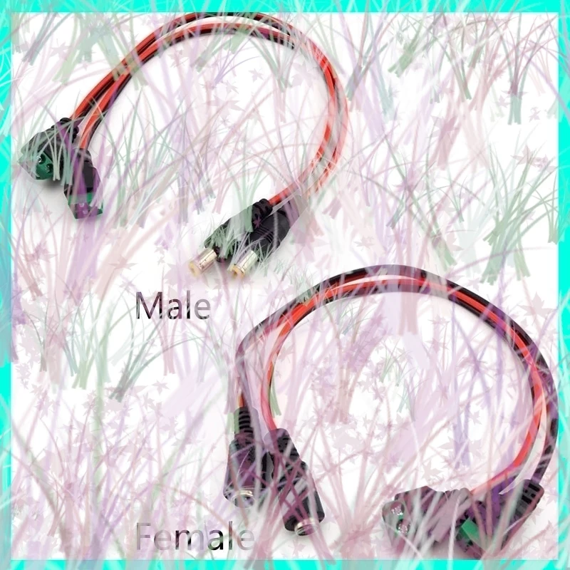 

12V 5.5*2.1mm DC Plug male female plug Cable Wrie to Connector Adapter Extend Cable Wire Line for LED Strip CCTV Camera E3