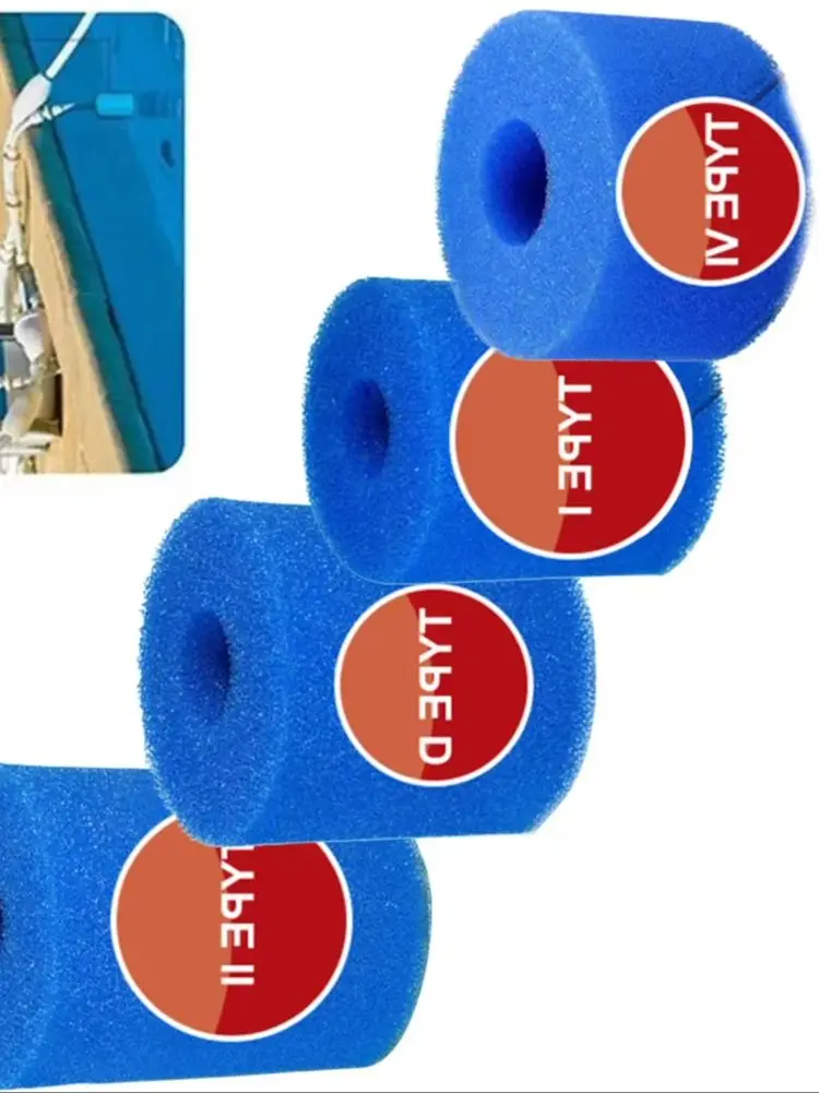 1PCS For Intex Type I/II/VI/D Washable Swimming Pool Filter Sponge Reusable Foam Cleaner Tub Filter Cartridge Pool Accessories