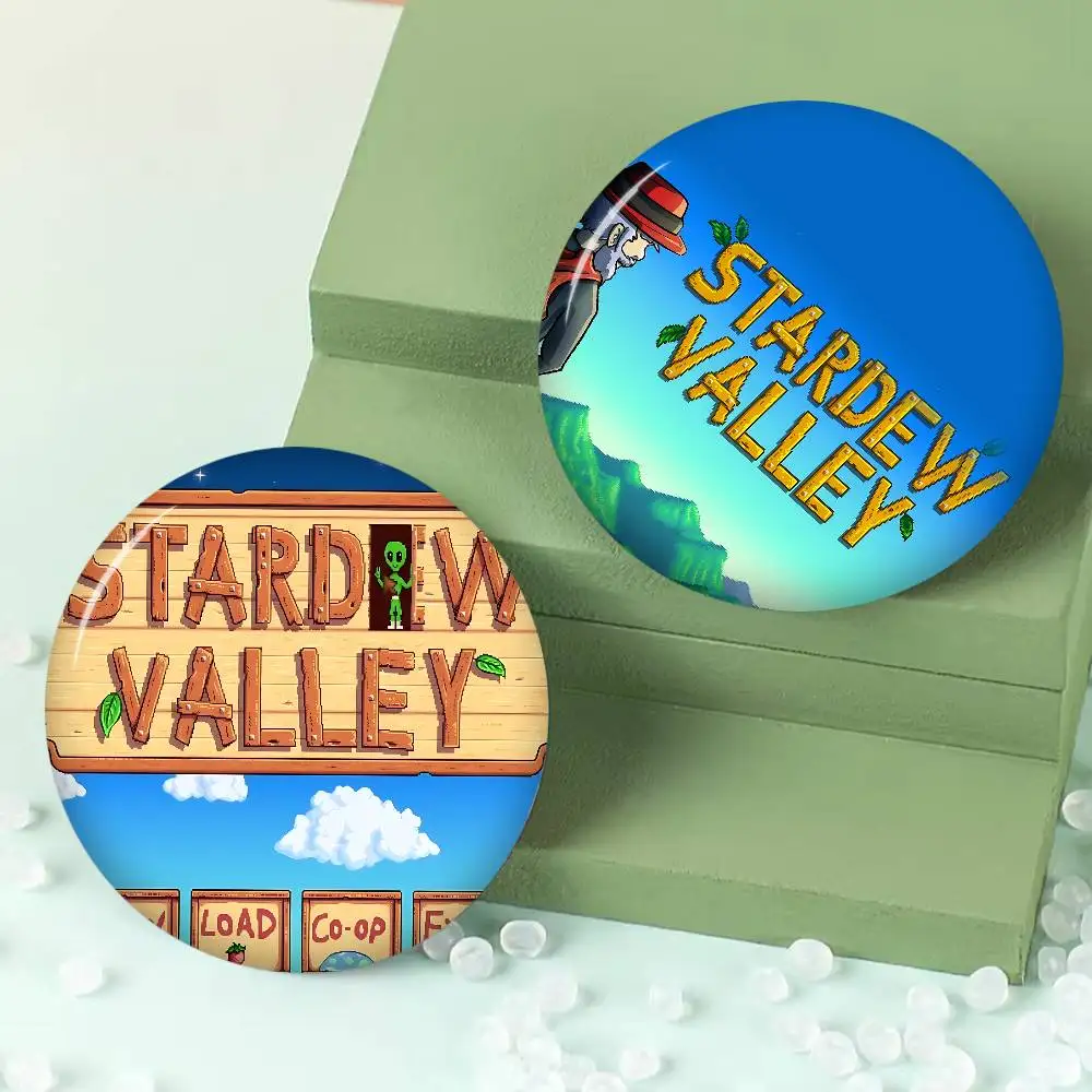 Stardew Valley game 32/44/58mm Round Cartoon Brooches Handmade Pins for Backpack Jewelry Accessories Gifts Creative Badge view 2