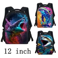 3D Impresso Toddlers Schoolbag, Design personalizado de tubarão, Mochila infantil, Pequena mochila portátil, Animal marinho, Menino legal, Novo