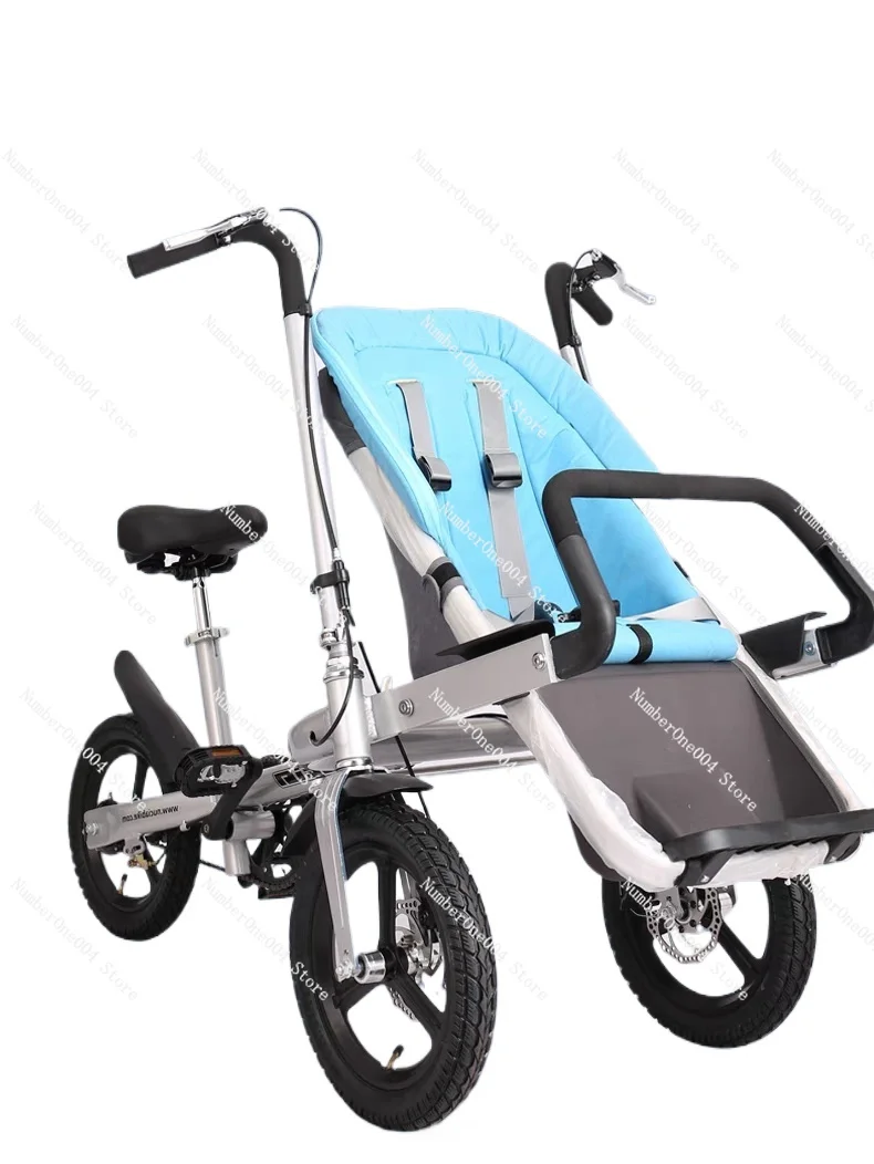 Electric Parent Child Bicycle Reverse Mount Mother Child Bicycle Portable Folding High Landscape Three Wheeled Parenting