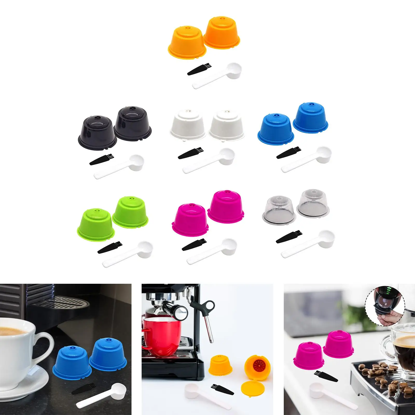 2 шт. фильтры для кофе с чистящей щеткой DIY многоразовые корзины для фильтров Замена стручков для кухни, дома, кафе, подарки