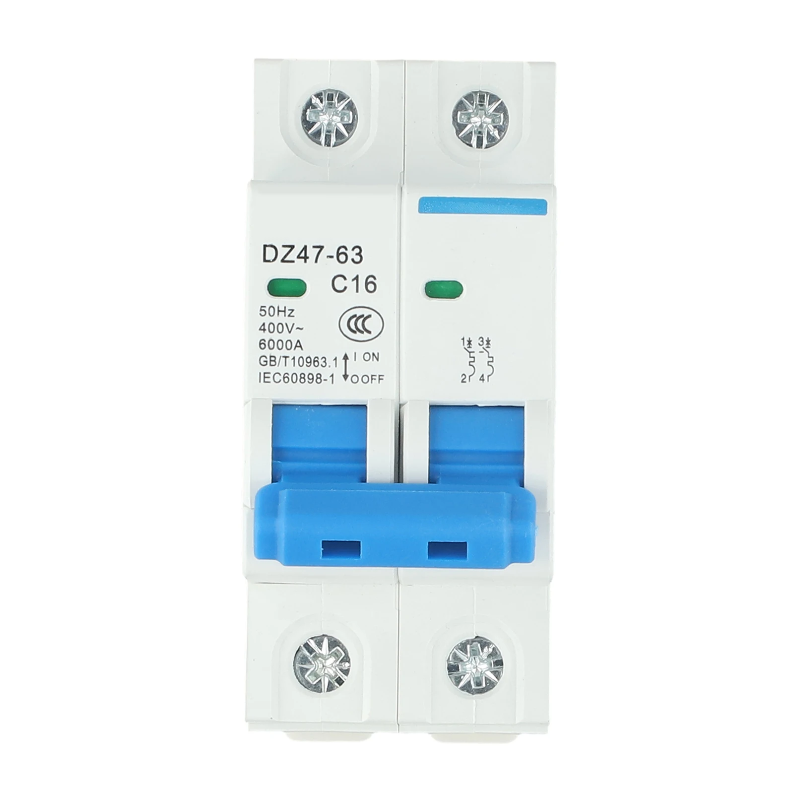 Air Switch Circuit Breaker Household 36*78mm DC Dual Connection Miniature Overcurrent Trip Type-C 16A/20A/32A/63A 2 P