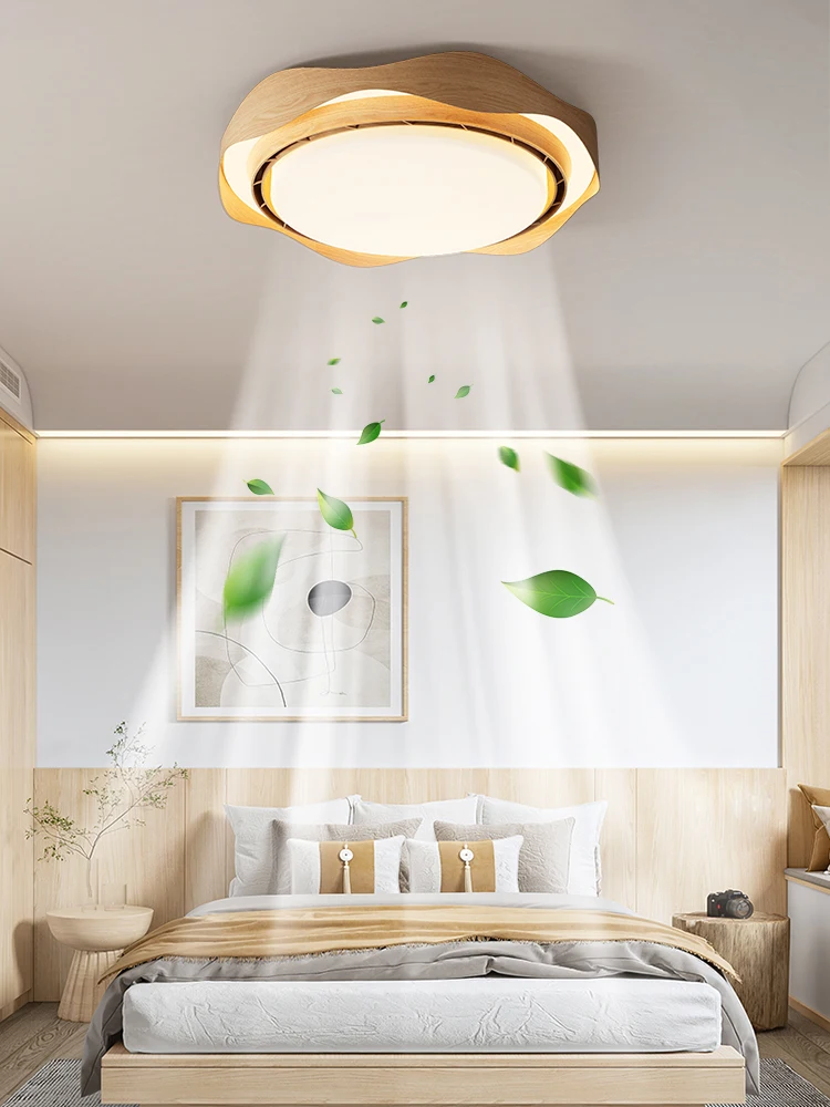 مصباح مروحة خالي من الشفرة على الطراز القديم الأوسط لغرفة النوم والدراسة وغرفة المعيشة غير مرئي وصامت وبسيط وصوت متكامل ضوء السقف #1