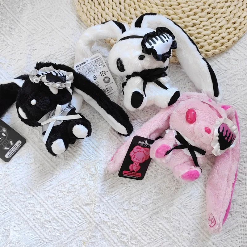 Kawaii Goth Pink Bunny Gloomys Bear eye mask Plush Toy keychain All Purpose Bunny Eyepatch Stuffed Animal Plushie backpack charm
