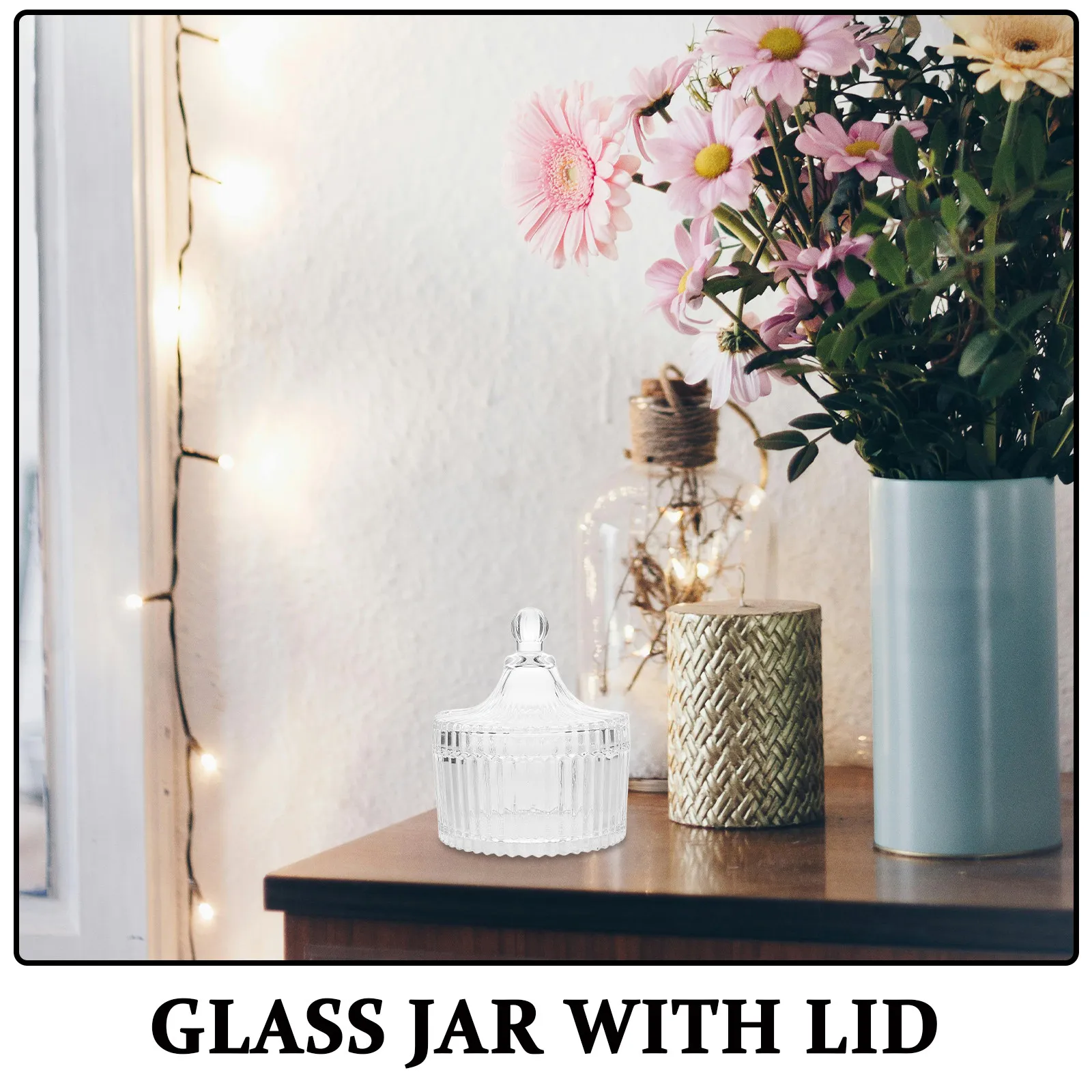 Glass Holder with Lid Yurt Shape Aromatherapy Cup Decorative Glass Bowl Clear Tealight Holder Small Jewelry Dish