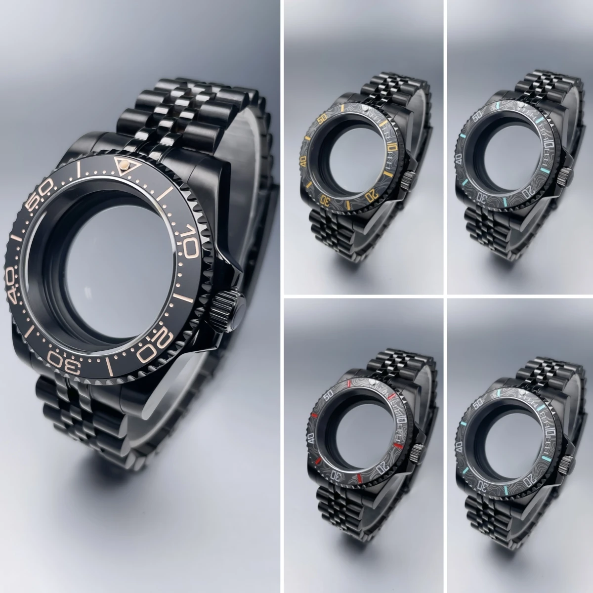 

Корпус мужских часов 40 мм, сапфировый, черный, из нержавеющей стали, водонепроницаемый для Seik nh34 nh35 nh36 nh38, механизм 28,5 мм, циферблат YACHT-MASTER