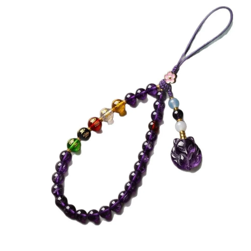 Amethyst series, good luck mobile chain, exquisite wrist accessory for girls, a high-end gift view 4