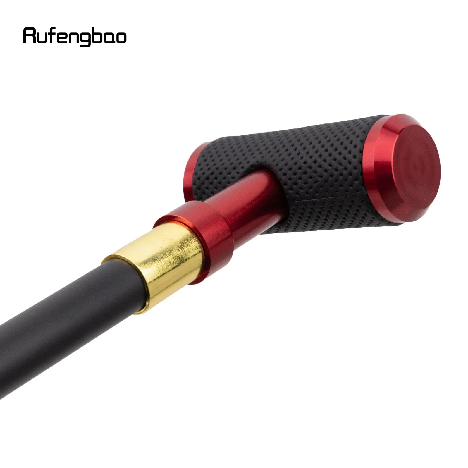 Red Leather Cylinder Silver Walking Cane Fashion Decorative Stick Cosplay, Steampunk & Everyday Use 94cm  Performance Stage Cane