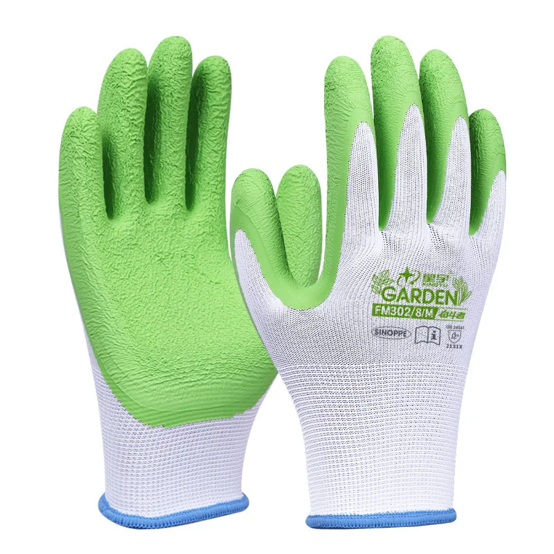 

Gardening gloves made of biodegradable yarn and latex, suitable for labor protection, planting, picking, and household work