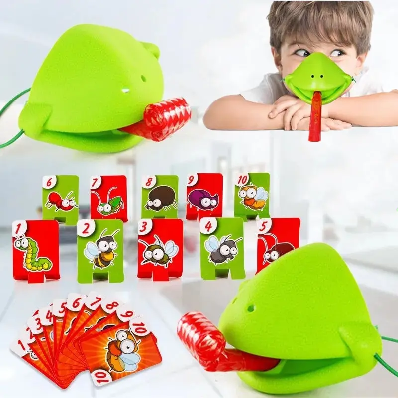 Lizards Mask Toy Frog Tongue Sticking Funny Parent Child Interactive Desktop Toy