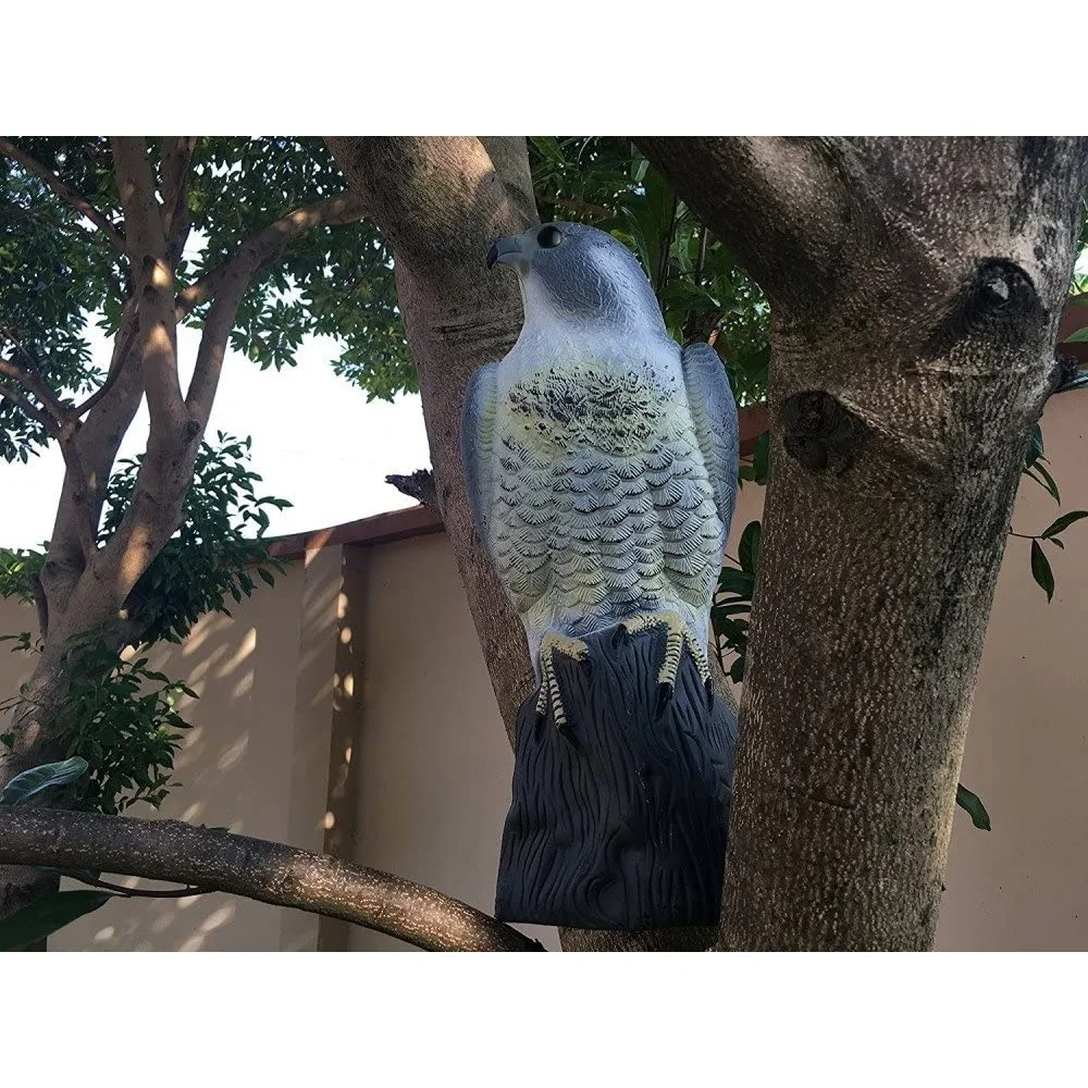 Falso realista pássaro scarer plástico águia falcon chamariz espantalho para jardim quintal repelente de aves ao ar livre controle de pragas