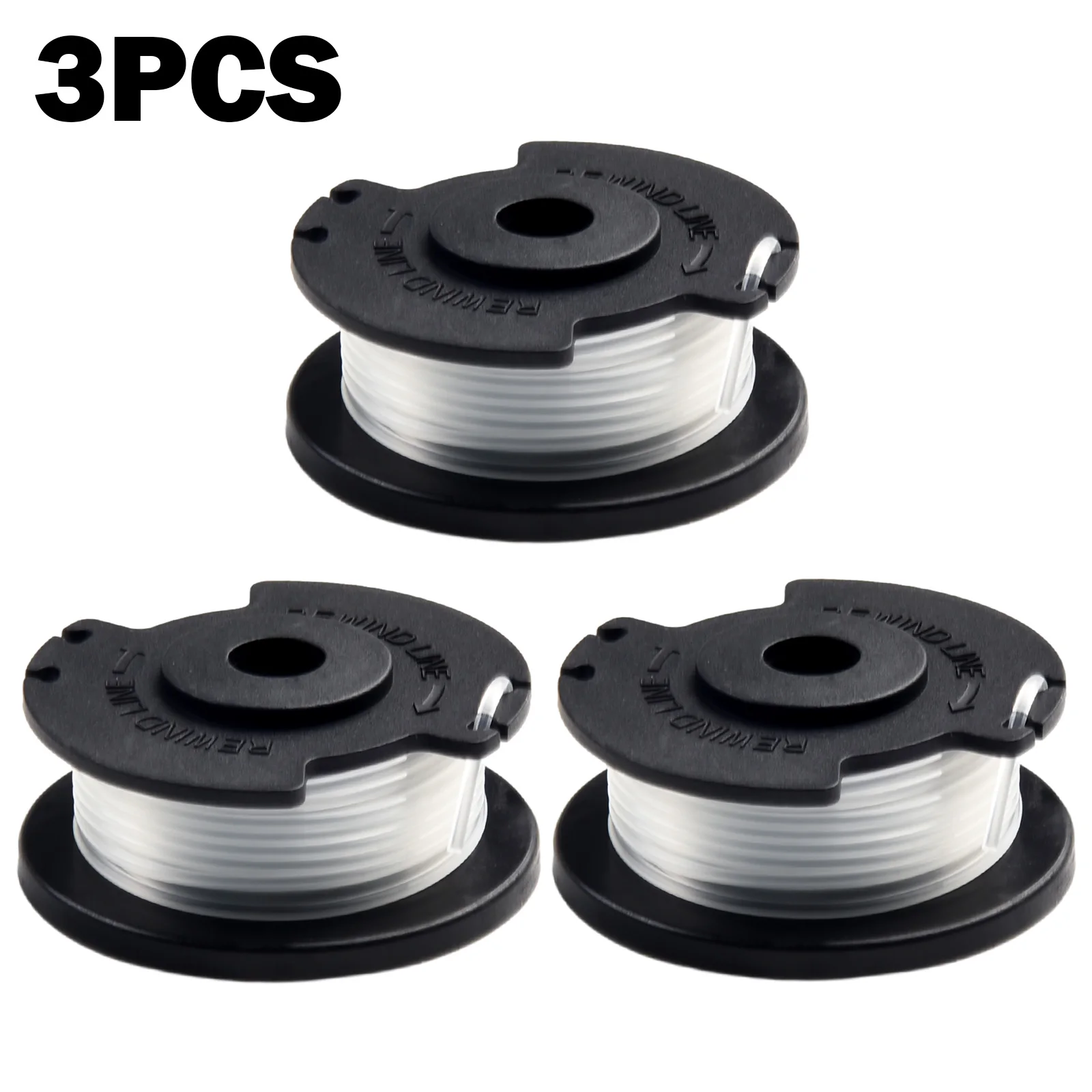 Three Piece Replacement Spool Set for Grass Trimmers Designed for GECT Models Each Thread Measures Five Metres