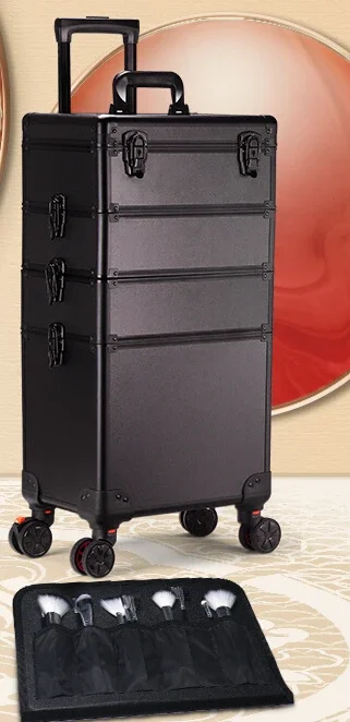 Cosmetic case with lamp Professional follow-up artist Large capacity tie rod mirror LED with battery toolbox
