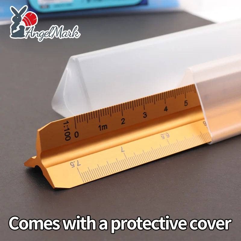 30cm Triangular Scale Ruler 1:20-1:500 Alloy/Metal/Plastic Straight Ruler Clear Architect/Engineer Accurate Technical Scale
