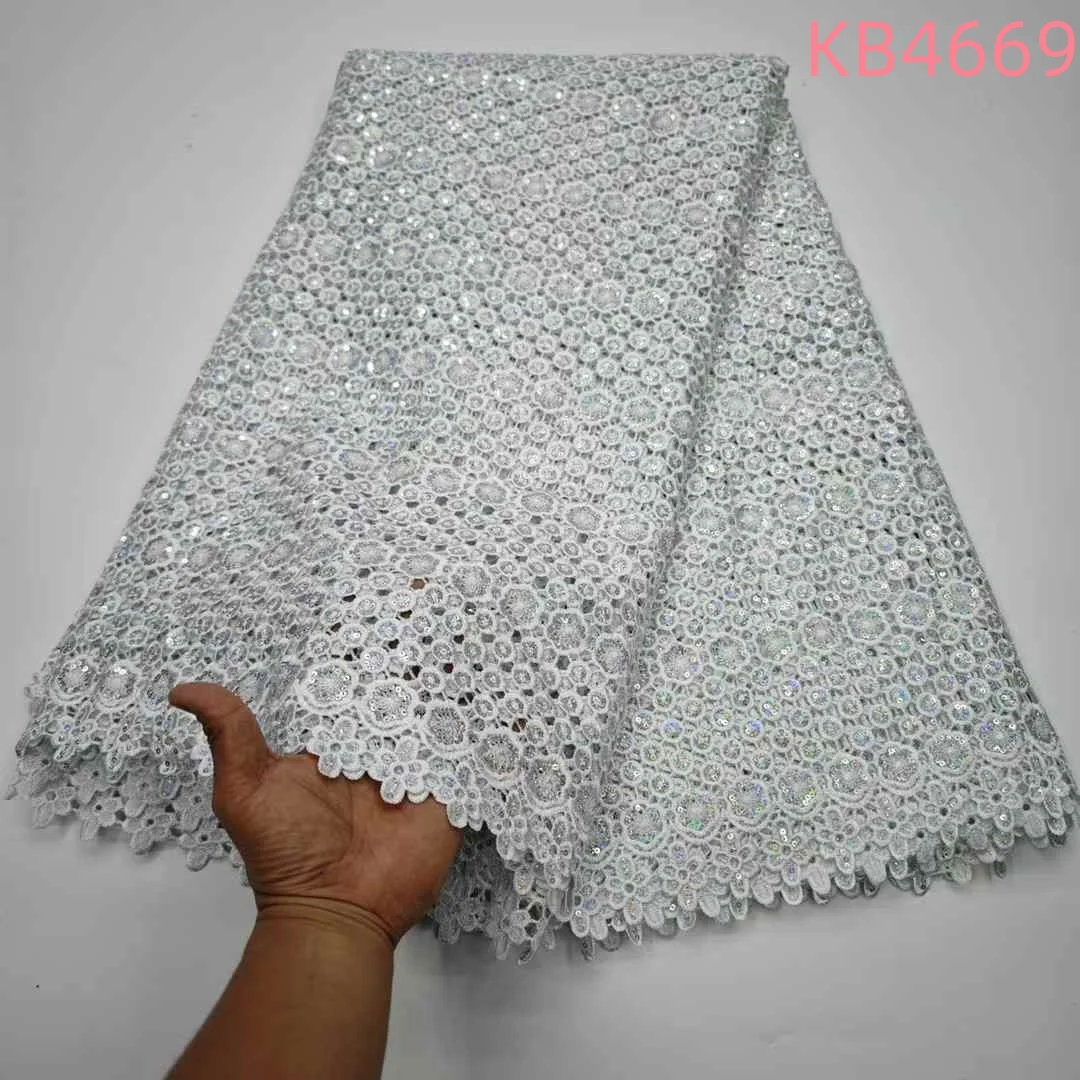 5 Yards Gold Sequins Cord Lace Fabric Nigerian Guipure Cord Lace Sequence Tulle Lace Fabrics Sequins Lace For Sewing KB4669 image 3