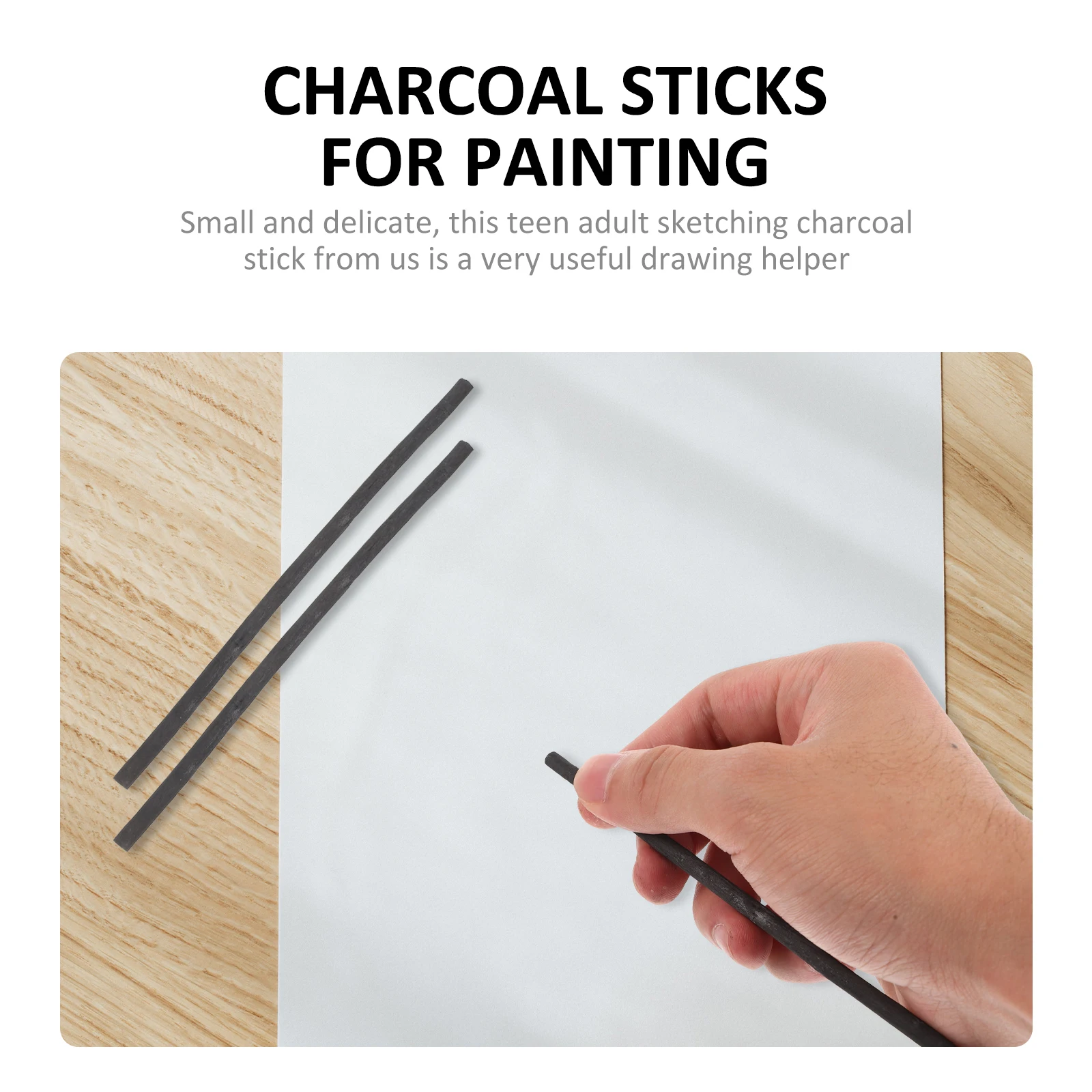 

25pcs Drawing Charcoal Sticks Compressed Willow Carbon Pens Black Student Art Supplies Long Lasting Durability