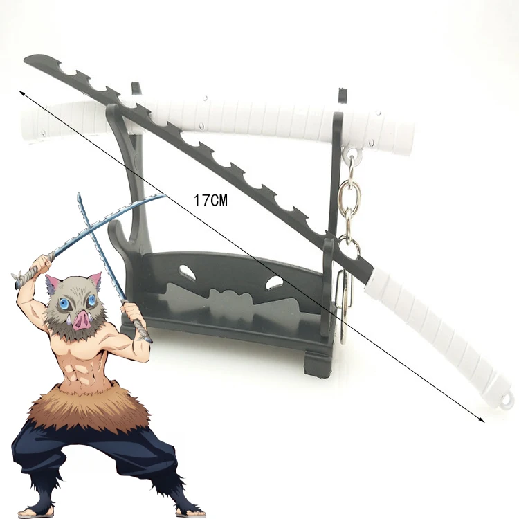 6,7 Zoll Metall-Dämonentöter-Katana Anime Kimetsu No Yaiba Tanjirou Ninja-Messer Echtes Japanisches Katana Mini-Samurai-Säbel Spielzeug Geschenk