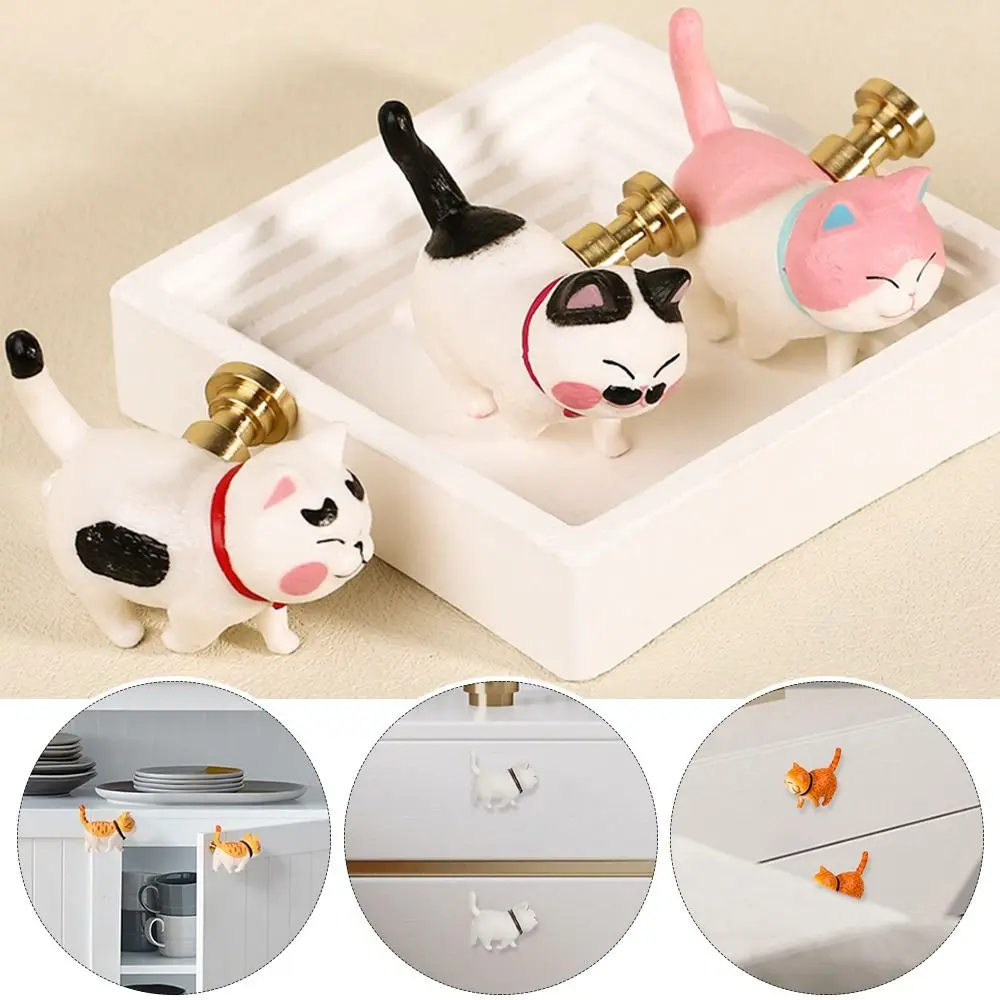 Cartoon Cat Drawer Handle Drawer Pull Modern Cabinet Wardrobe Cupboard Handle Furniture Hardware