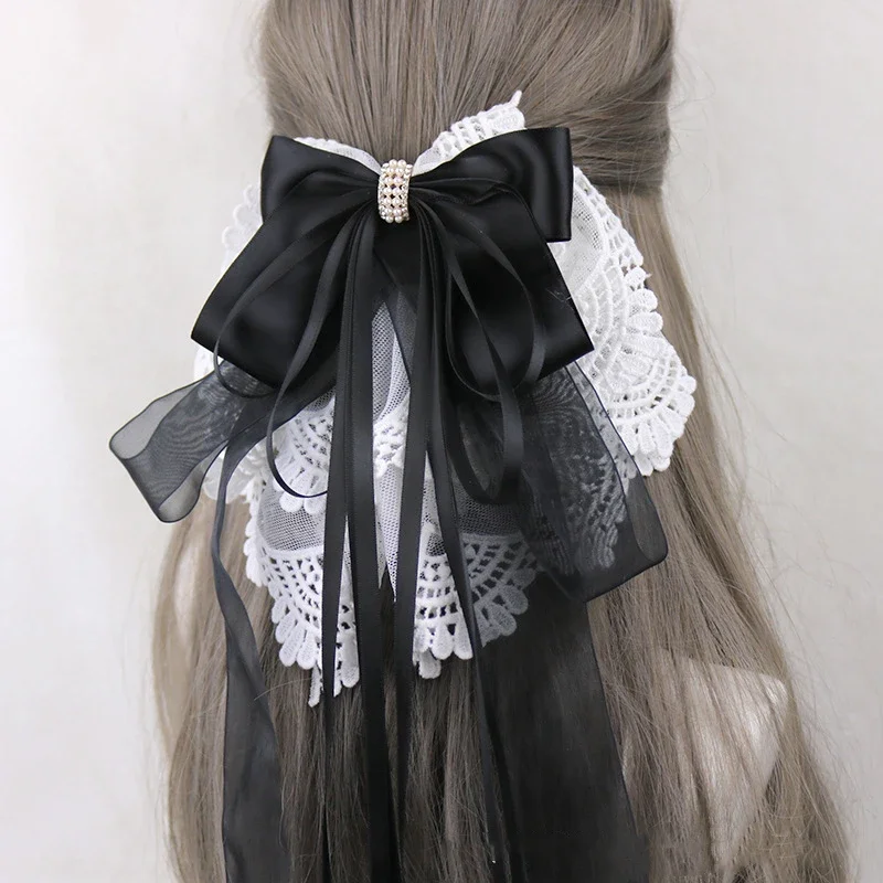 Lace Oversized Bow Kawaii Japanese Cute Maid Princess Lolita Hairpin Hair Clip Headband Cosplay Hair Accessories