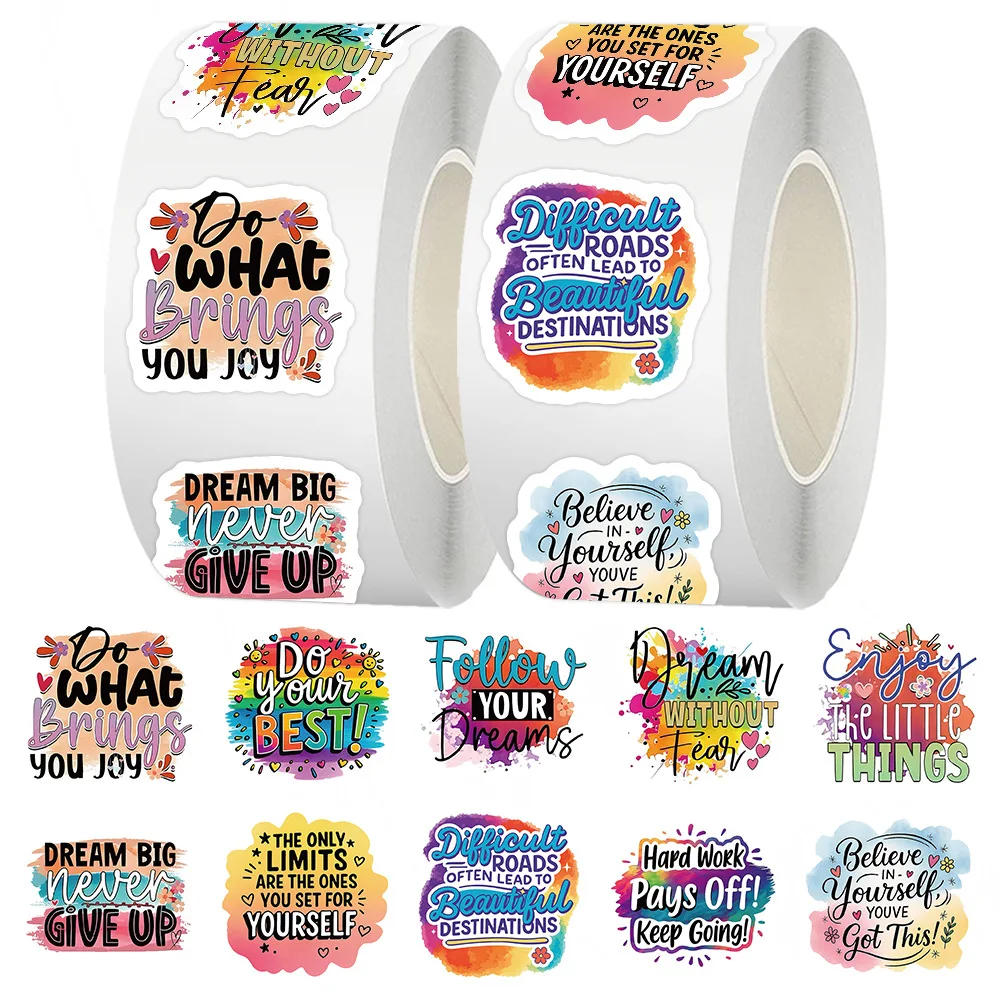 

500pcs Motivational Stickers Roll Funny Reward Stickers Cute Positive Affirmation Stickers for Teens Adults Students Teacher