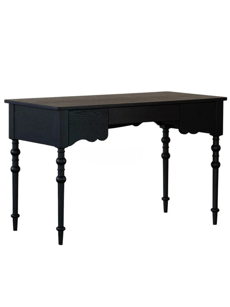 

Mid-Ancient Style Solid Wood Desk Small Apartment Bedroom Desk French Retro Desk