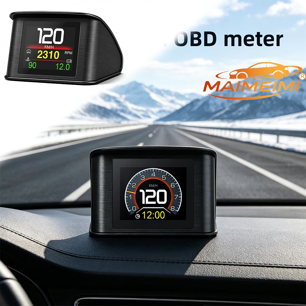 OBD2 Smart Head Up Display Digital Speedometer with Overspeed Alarm English and Russian Language Auto Electronic Accessories