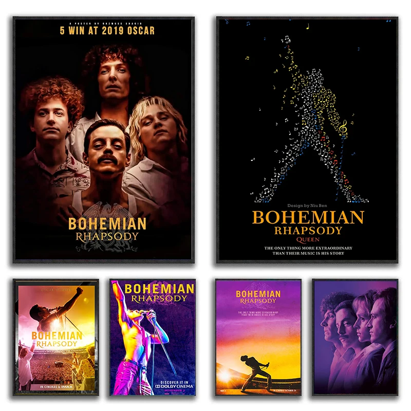 Classic Movie Bohemian Rhapsody Film Poster Queen Band Canvas Painting Music Wall Art Pictures And Prints Vintage Home Decor