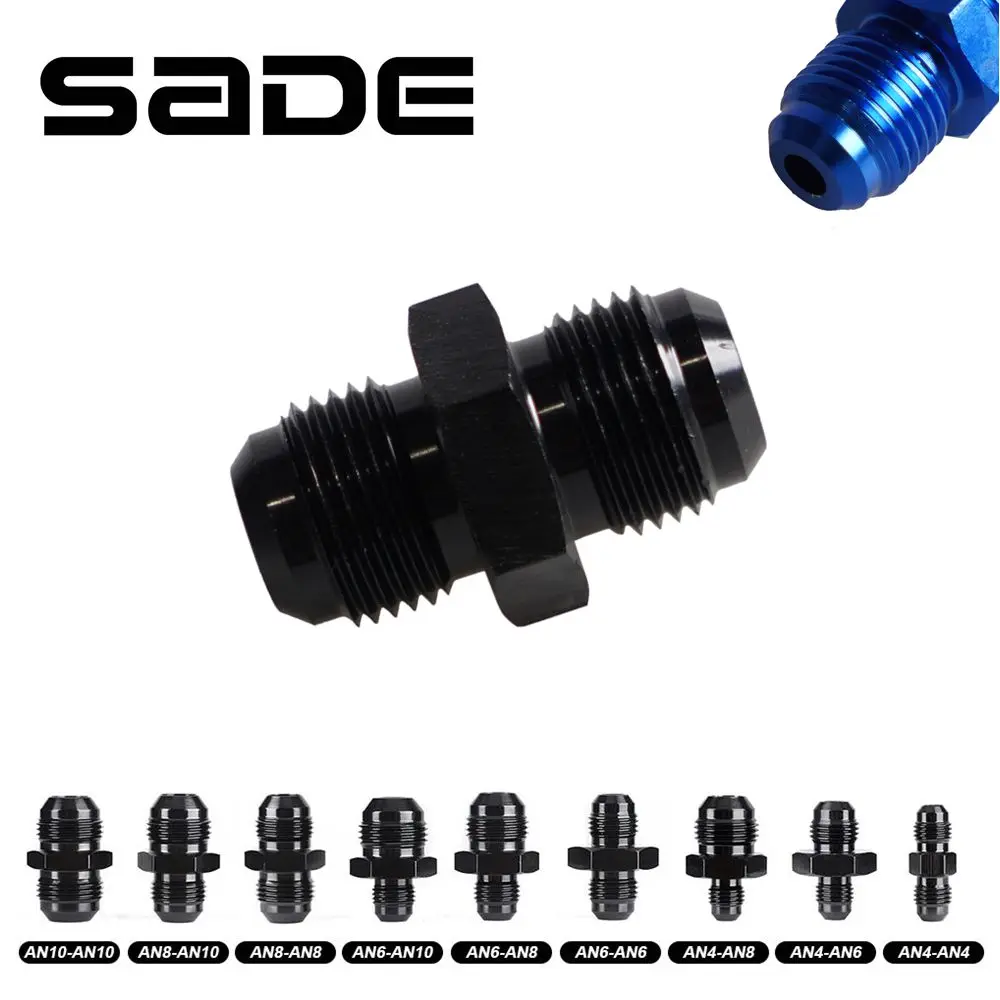 AN4 AN6 AN8 AN10 Oil Fuel Hose End Adapter Fitting Straight AN4 Male To AN6 Male Coupler Aluminum Anodized Male Flare Black Blue