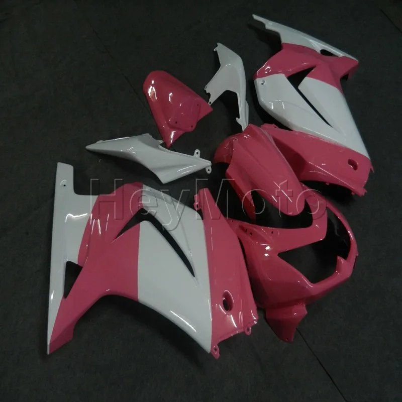 injection Fairings kit for ZX250R EX250 2008 2009 2010 2011 pink white EX 250 08 09 10 11 12 ABS Plastic Bodywork Set