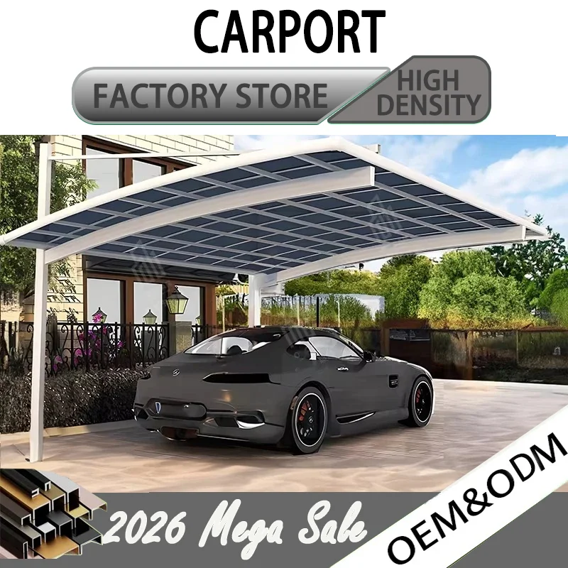 

Alloy Parking Custom Villa Car Awning Canopy Outdoor Car Carport Metal Garage Exterior Sunshade for Aluminium Custom Cars Shed