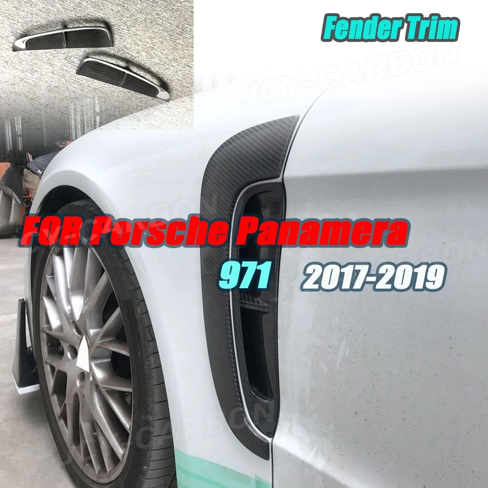 

JCYECF Side Fender Bumper Air Vent Cover Trims For Porsche Panamera 971 2017-2019 Dry Carbon Fiber Front Vents Decoration FRP