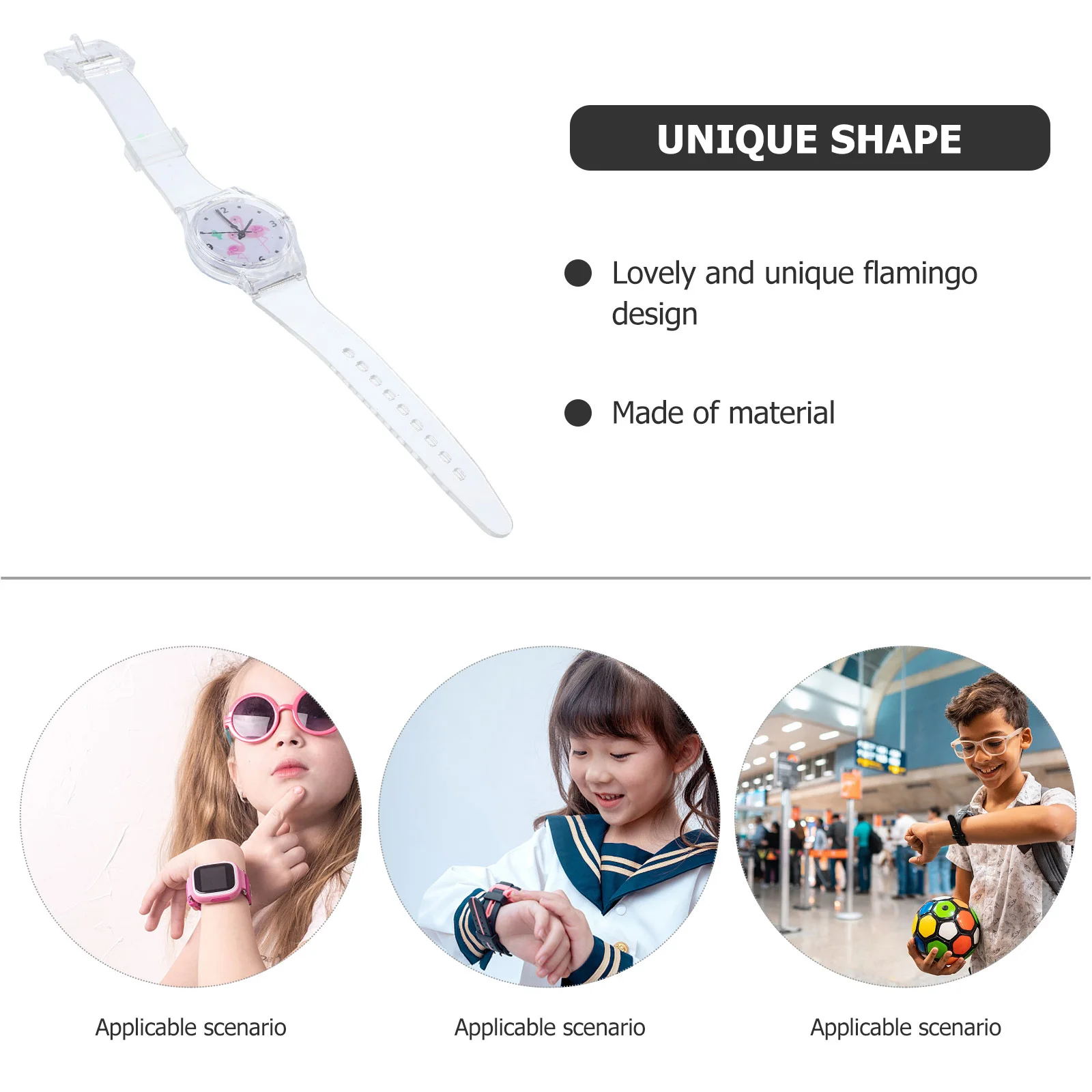 1 szt. Zegarek Flamingo Silikonowy Kwarcowy Prezent Urodzinowy Dla Uroczej Uczennicy Wodoodporny Wytrzymały Kreatywny Design