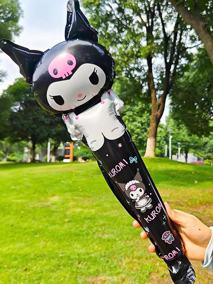 Sanrio ballon 10 pièces/ensemble Hello Kitty Kuromi mélodie bâton feuille ballons ensemble fille joyeux anniversaire fête Concert atmosphère accessoires