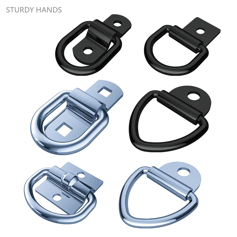 

2 шт. железная D-образная подвесная пряжка, сверхмощное завязывающее кольцо для веревок, Лежачее кольцо для грузовиков, Заземляющее тяговое кольцо, Пряжка для пола каретки