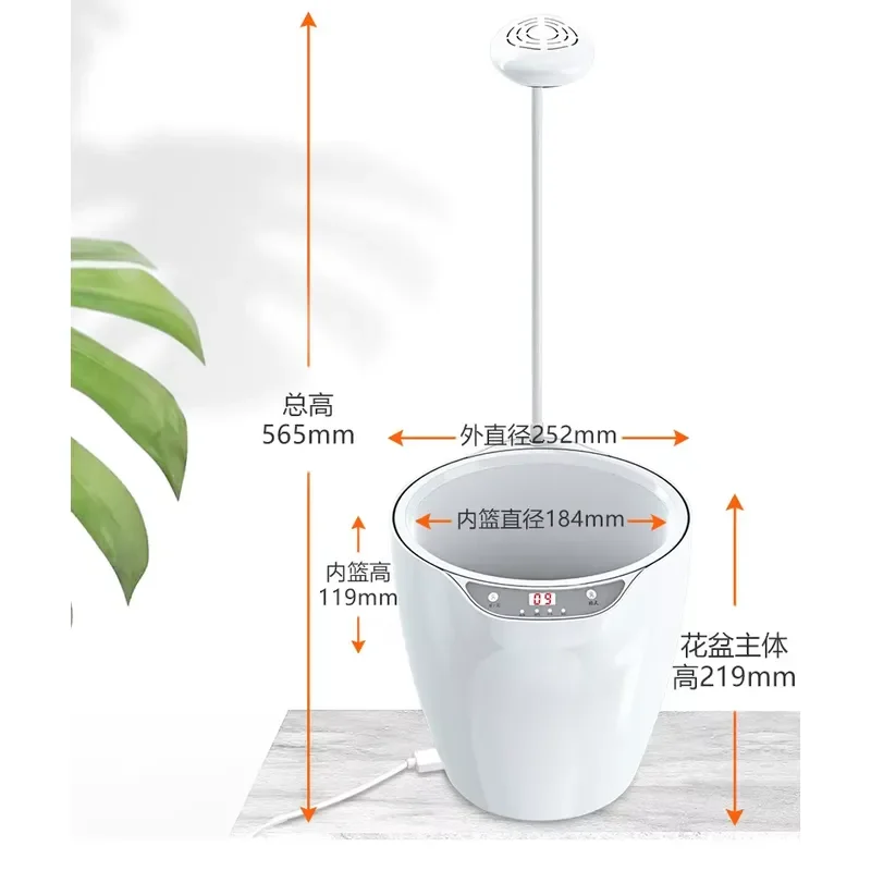 Home Decoration Creative Smart Light Emitting Diode Indoor Garden Grow Light Lazy Pot Hydroponic Plant Pot