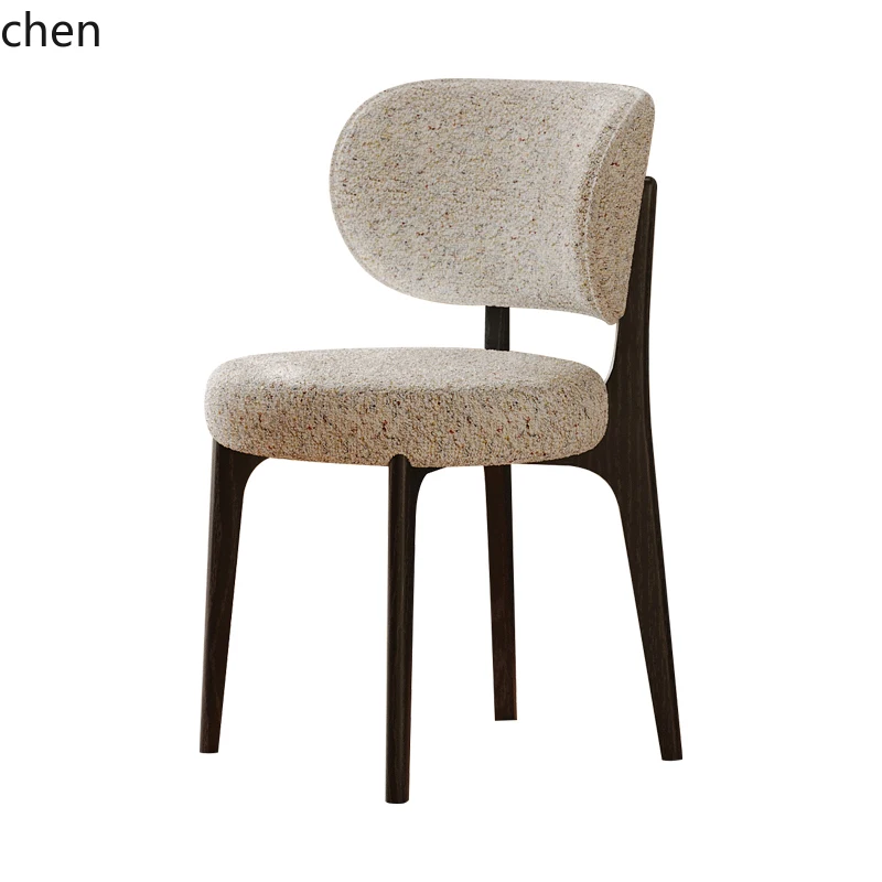 CP medieval solid wood dining home simple modern wabi wind dining table minimalist soft bag back chair