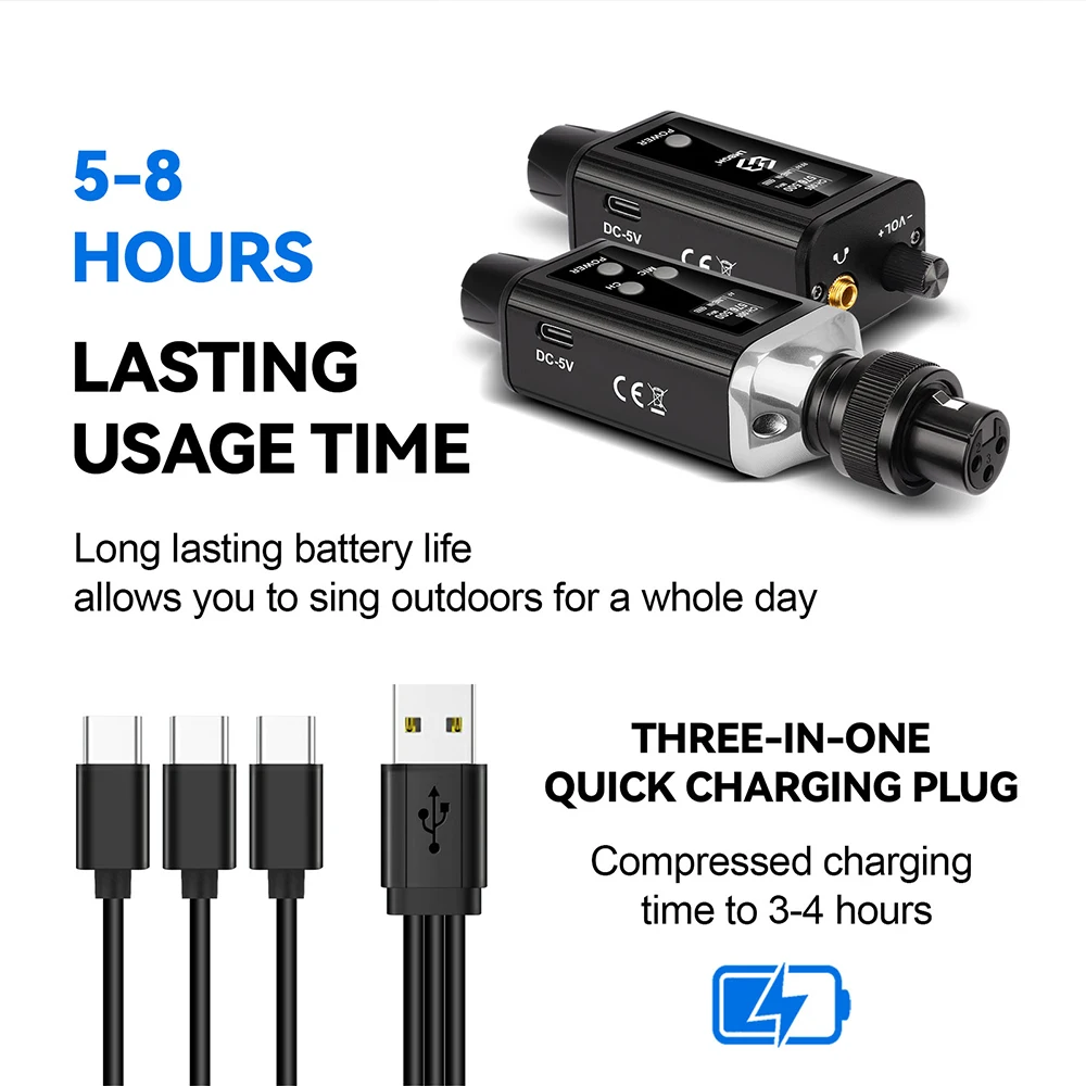 LMBGM A9 Mono UHF Drahtloses In-Ear-Monitoring-System mit 1 Kanal und langer Akkulaufzeit, geeignet für Bühnen und Tonstudios. – Detail 5